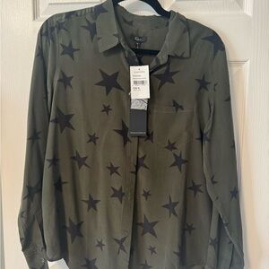 Rails Sage Green Star Print Shirt